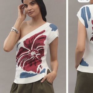 Maeve One Shoulder Floral Tank Top